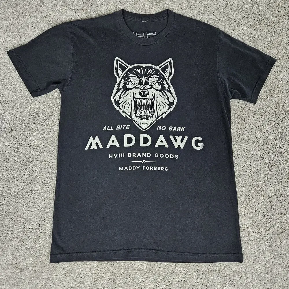 HVIII Brand Goods T-Shirt Adult Medium Black Maddawg All Bite Not Dead Yet